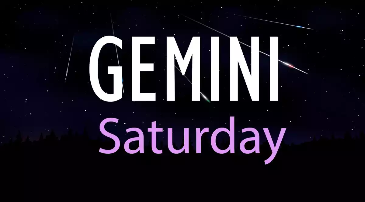 Gemini Saturday on a sky background with shooting stars