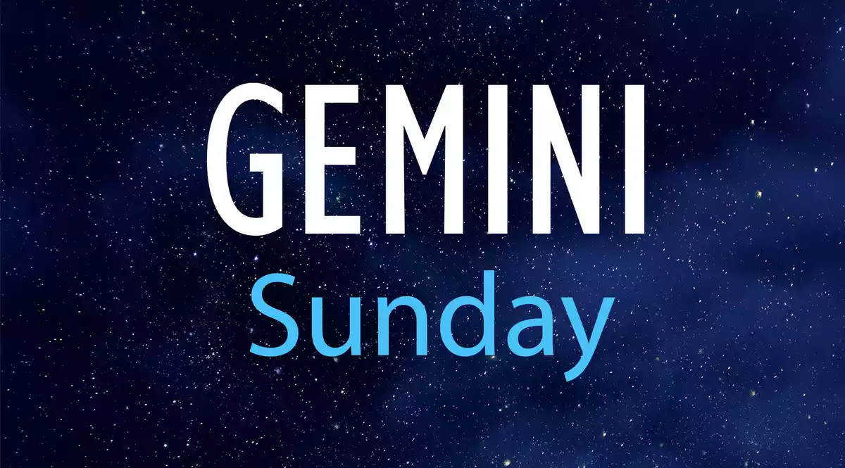 Gemini Sunday on a night sky background