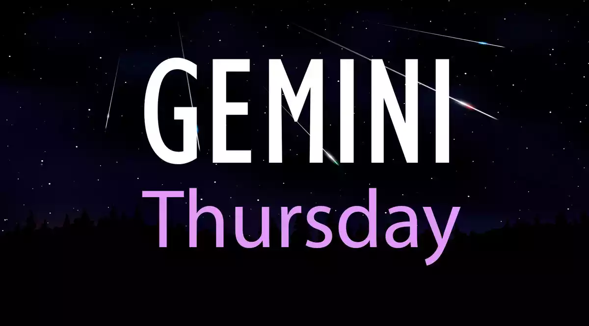 Gemini Thursday on a sky background with shooting stars