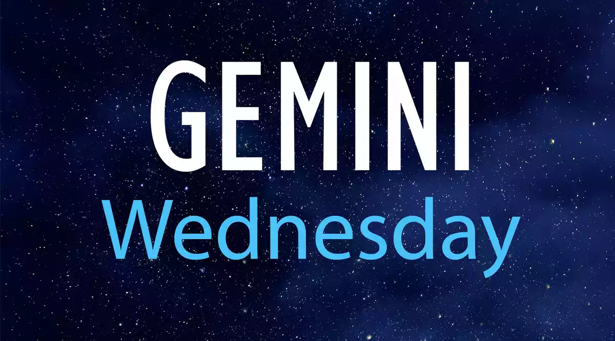 Gemini Wednesday on a night sky background
