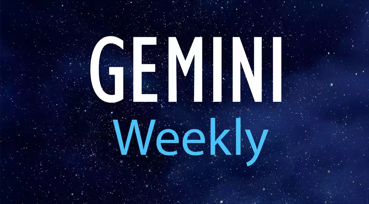 Gemini Weekly on a sky background