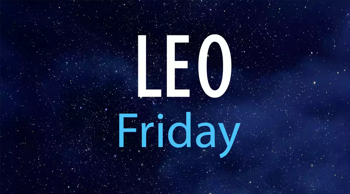 Leo Friday on a night sky background