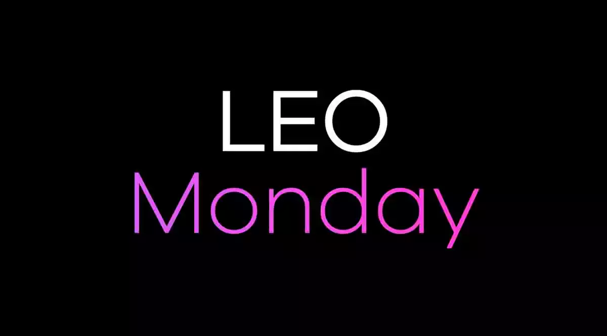 Leo Monday on a black background