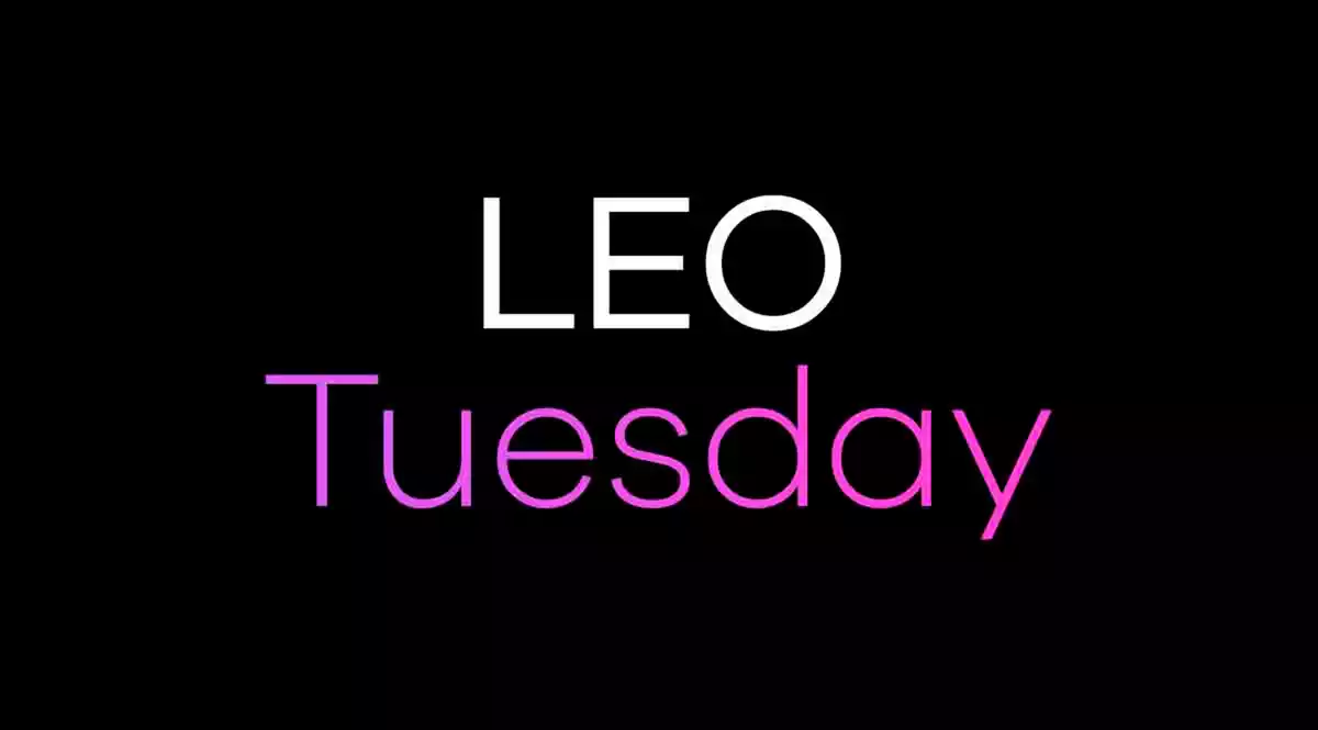 Leo Tuesday on a black background