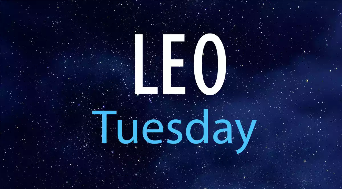 Leo Tuesday on a night sky background