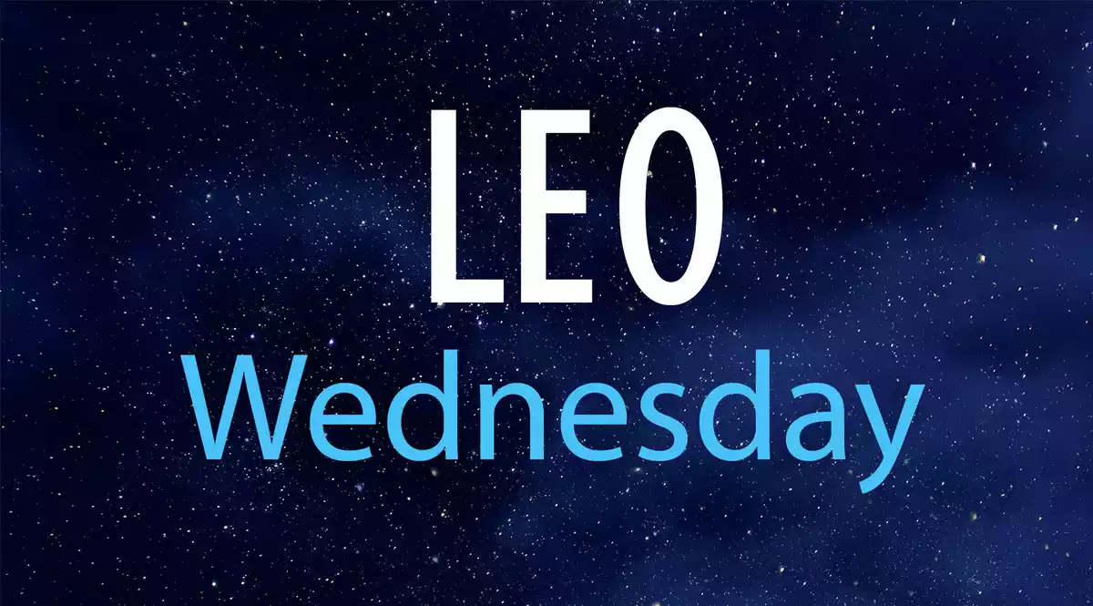 Leo Wednesday on a night sky background