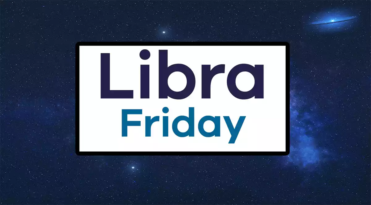 Libra Friday on a sky background