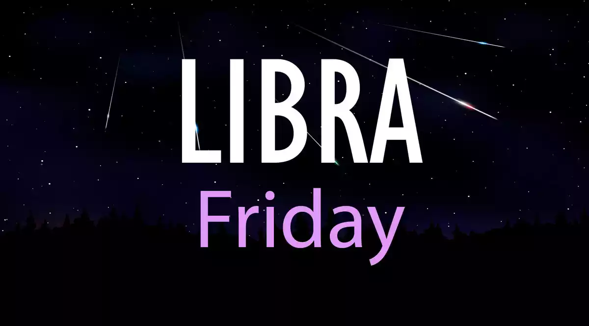 Libra Friday on a sky background with shooting stars