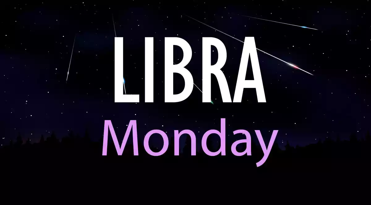Libra Monday on a sky background woth shooting stars