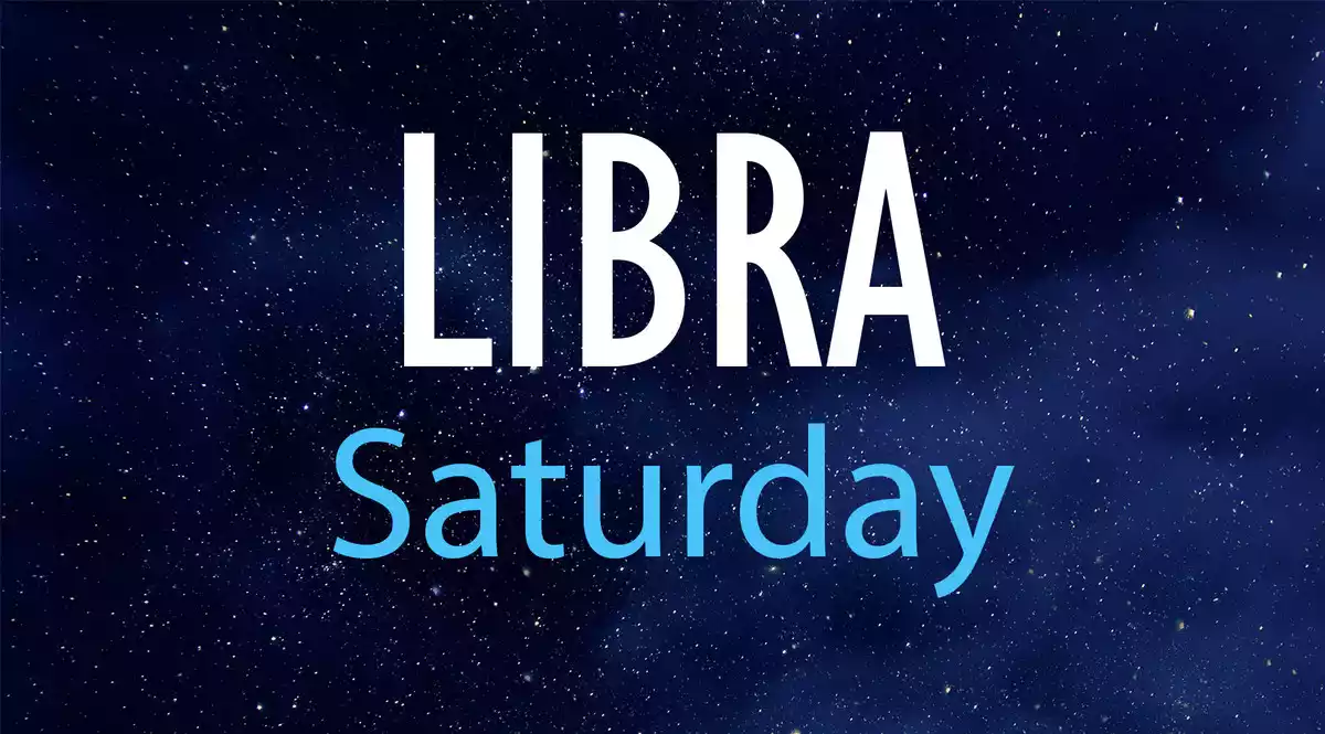 Libra Saturday on a night sky background