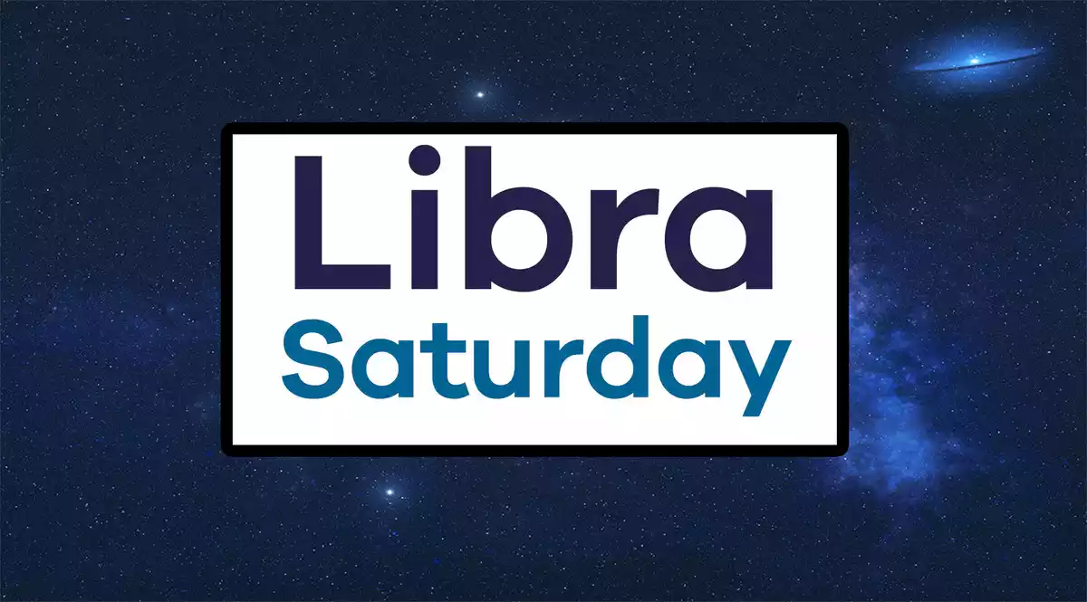Libra Saturday on a sky background