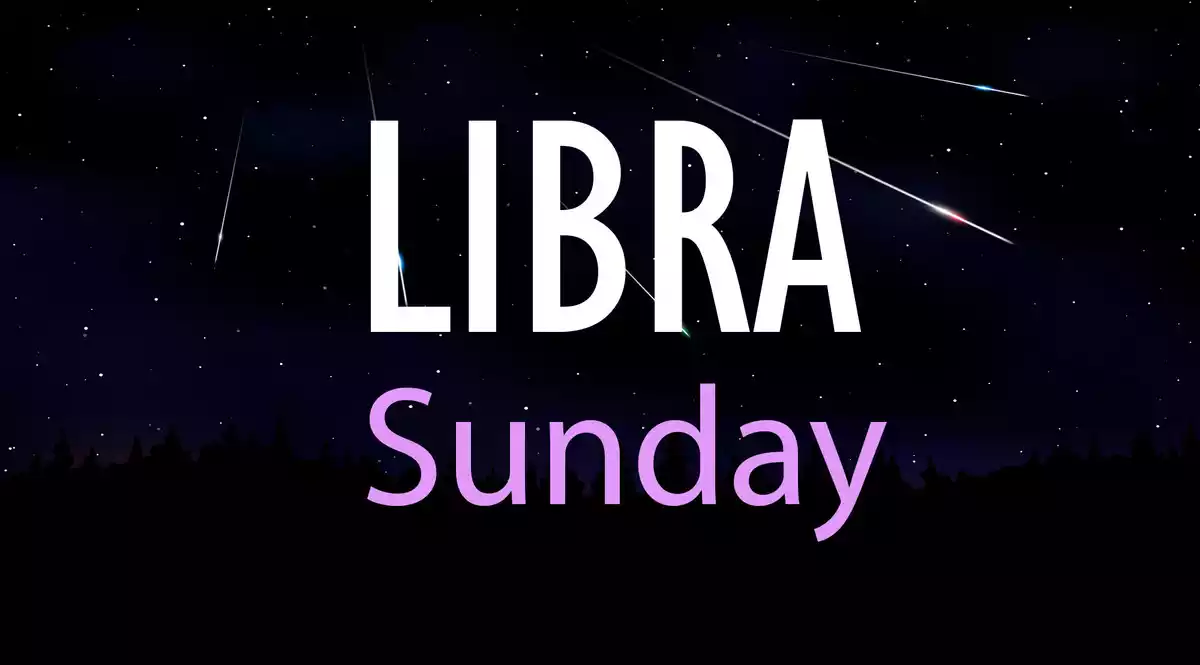Libra Sunday on a sky background with shooting stars