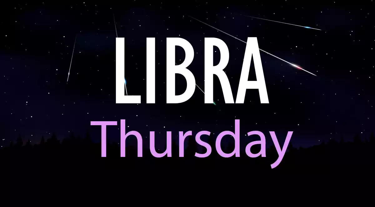Libra Thursday on a sky background with shooting stars