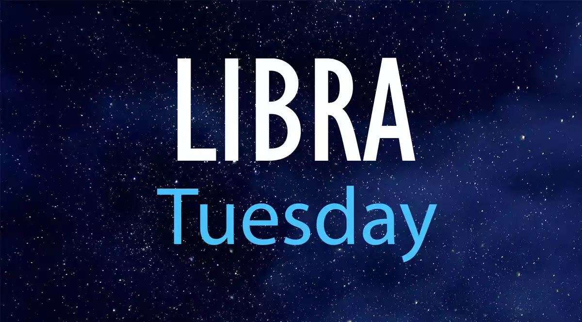 Libra Tuesday on a night sky background