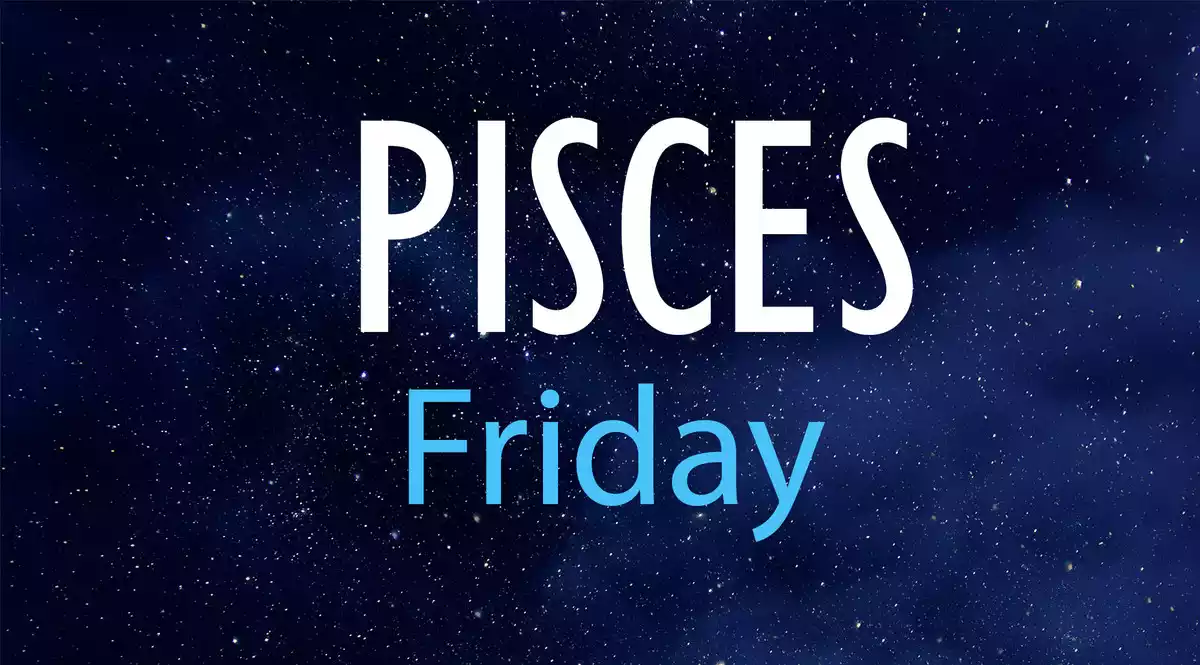 Pisces Friday on a night sky background