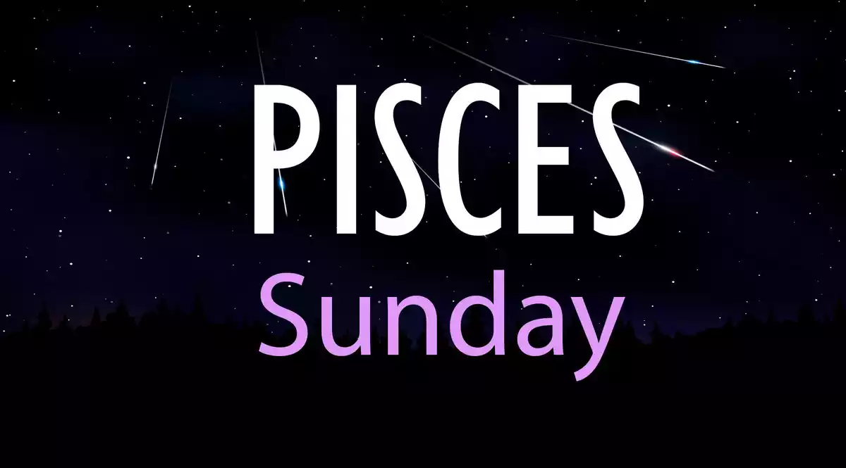 Pisces Sunday on a sky background with shooting stars