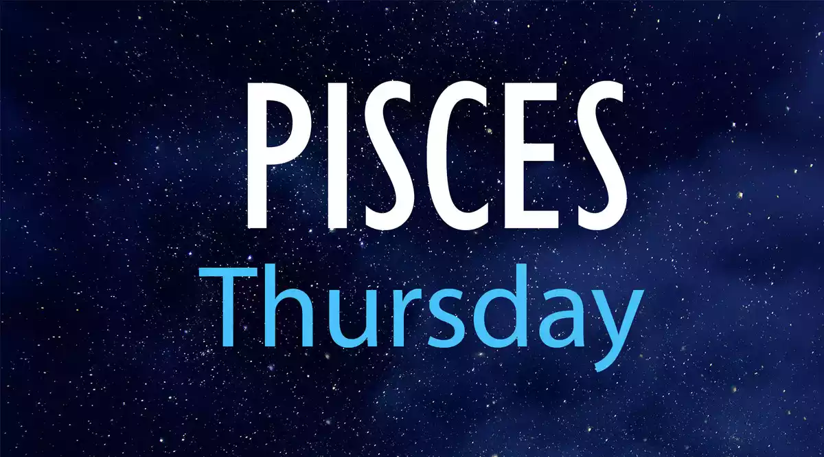 Pisces Thursday on a night sky background