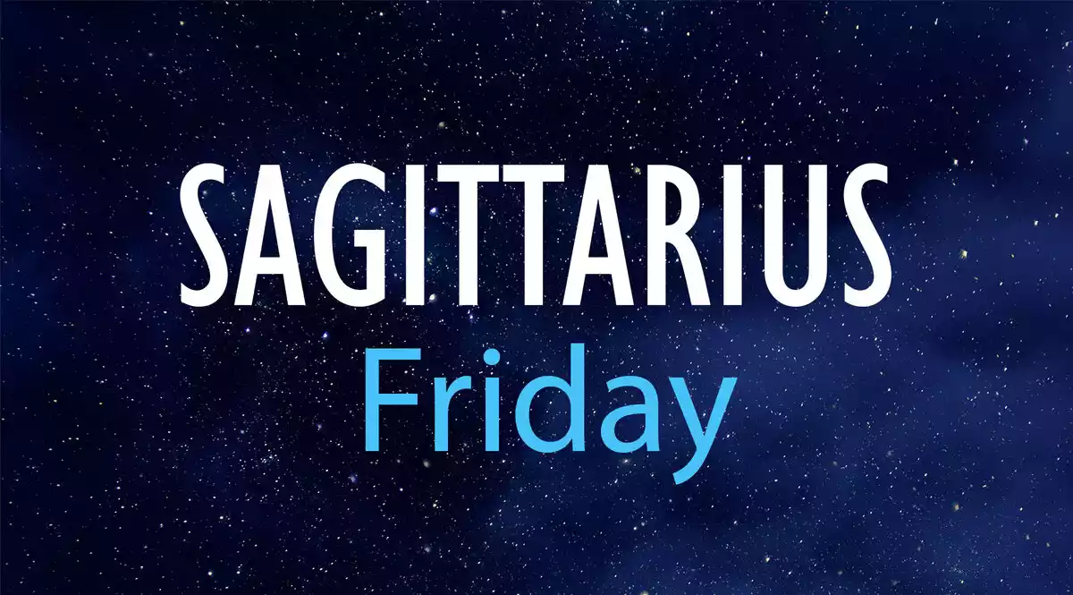 Sagittarius Friday on a night sky background