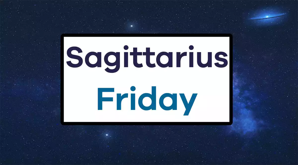 Sagittarius Friday on a sky background