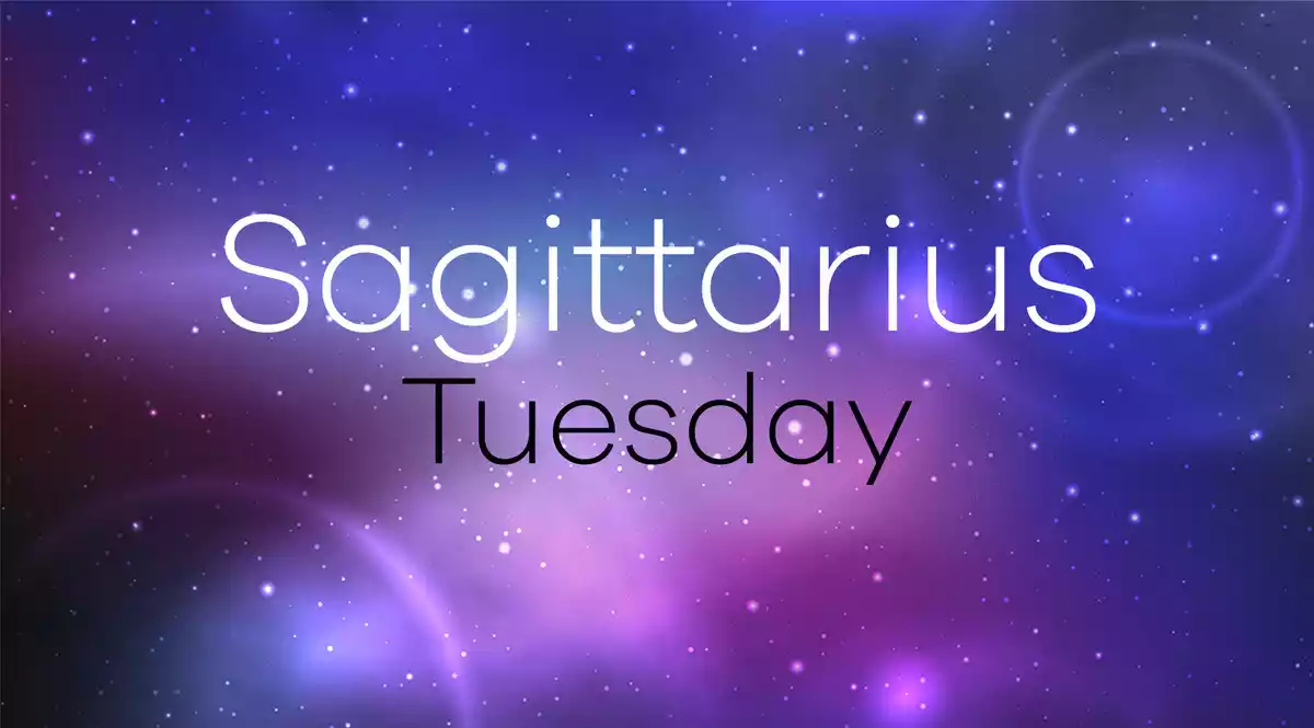 Sagittarius Horoscope for Tuesday on a universe background
