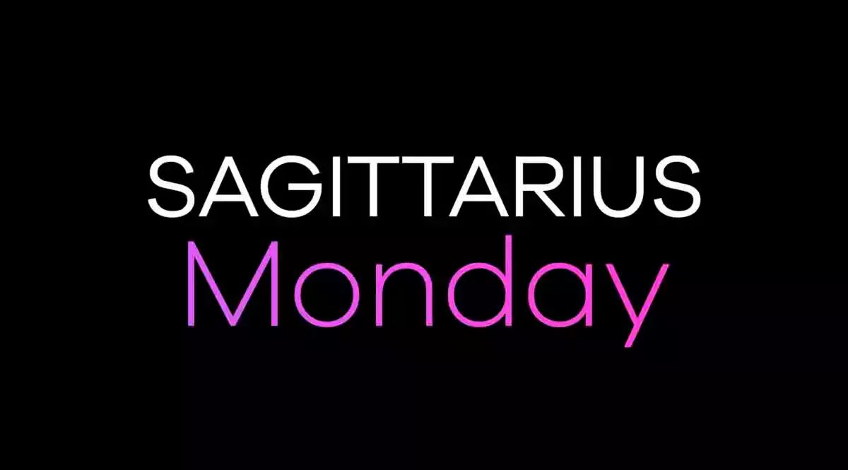 Sagittarius Monday on a black background