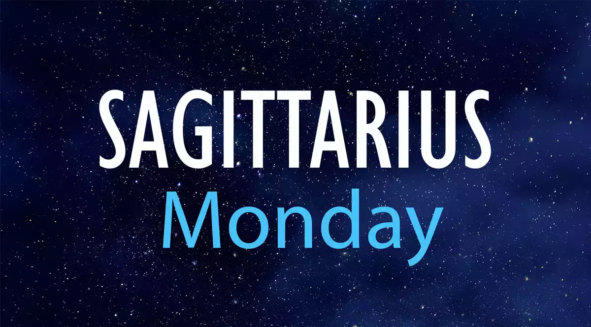 Sagittarius Monday on a night sky background
