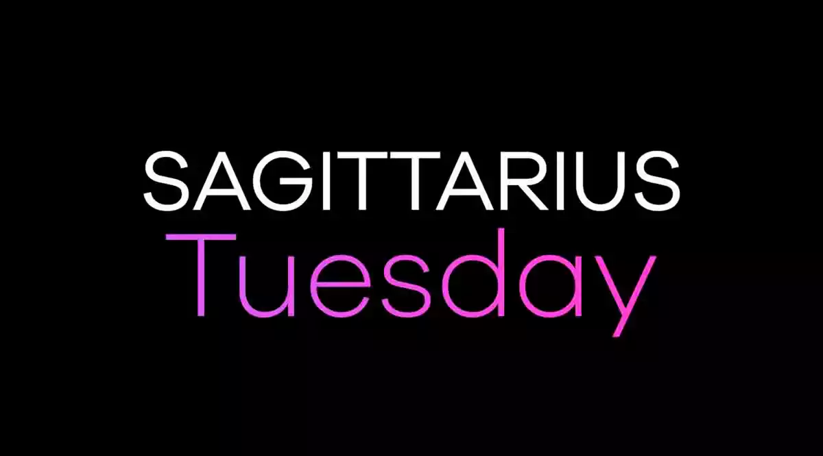 Sagittarius Tuesday on a black background