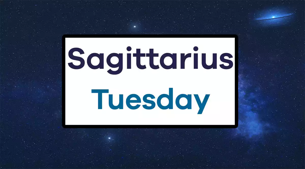 Sagittarius Tuesday on a sky background