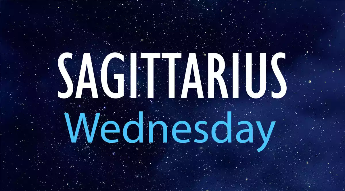Sagittarius Wednesday on a night sky background
