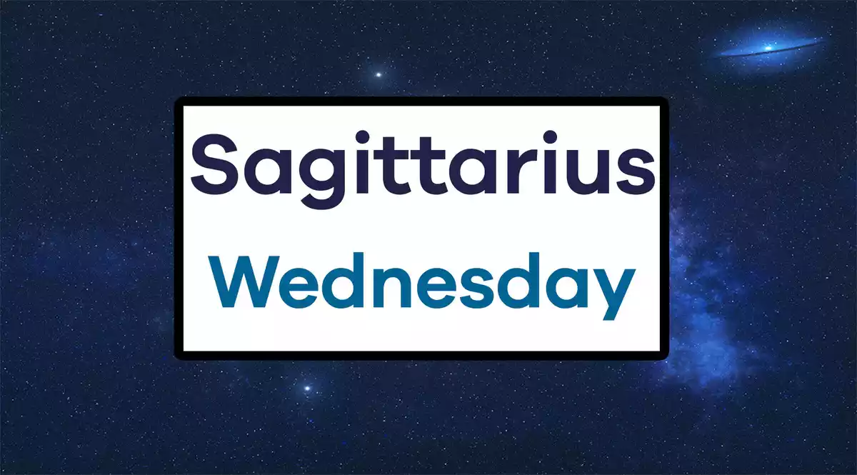 Sagittarius Wednesday on a sky background