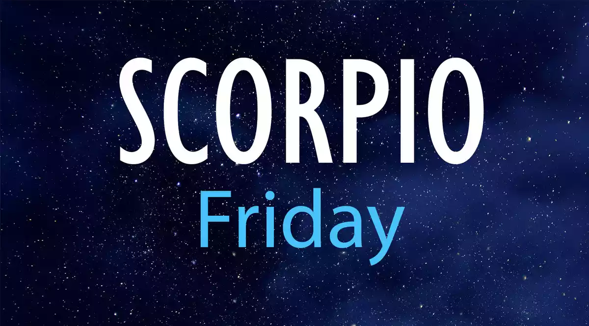 Scorpio Friday on a night sky background