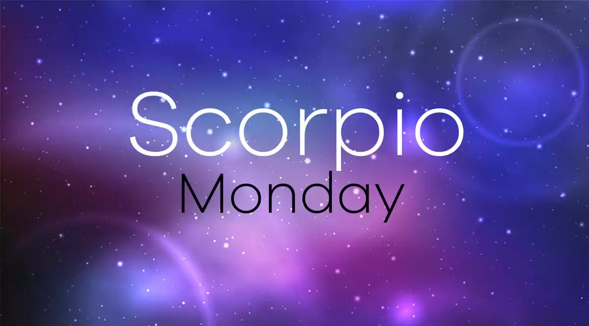 Scorpio Horoscope for Monday on a universe background