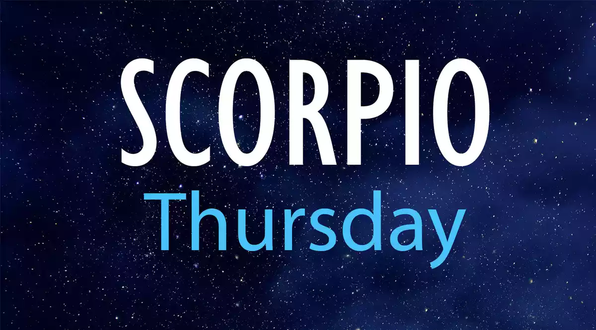 Scorpio Thursday on a night sky background