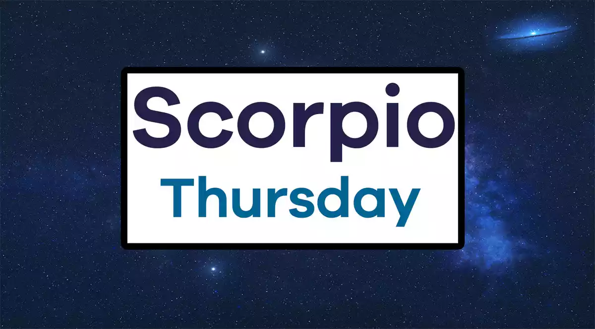 Scorpio Thursday on a sky background