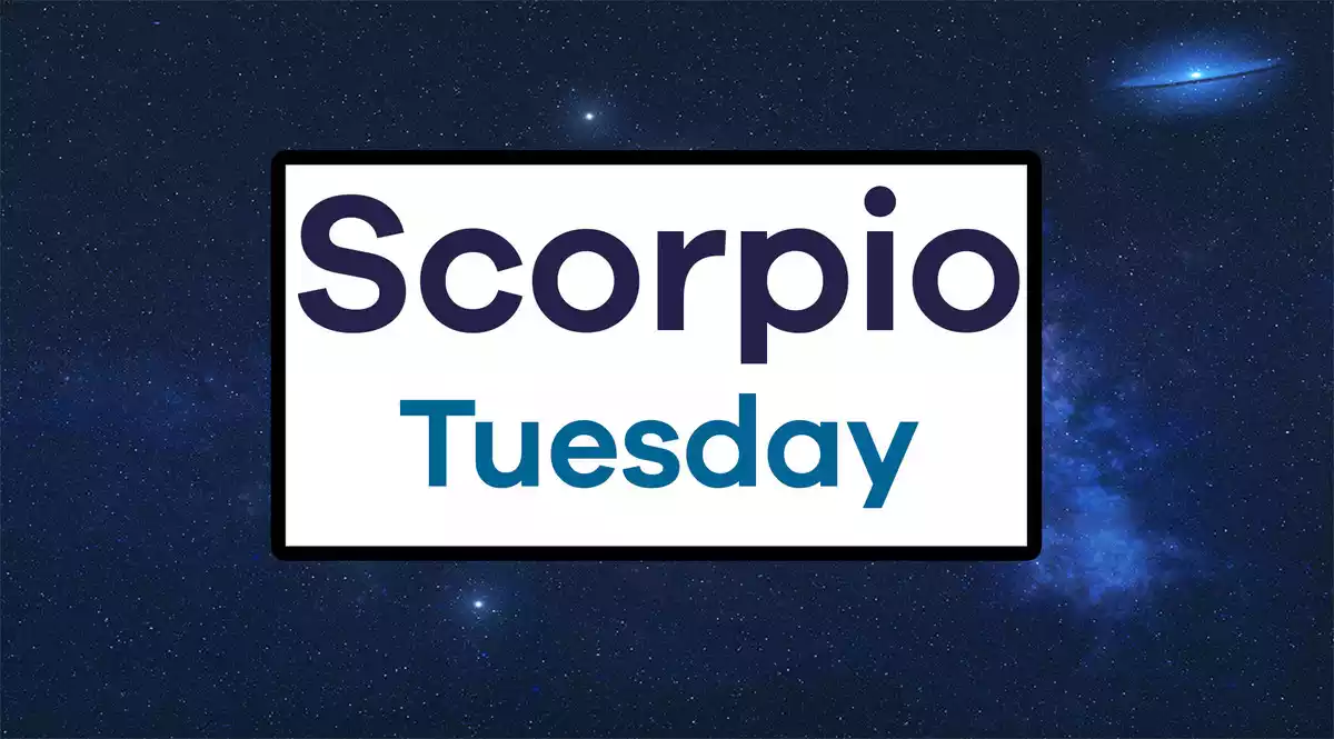 Scorpio Tuesday on a sky background