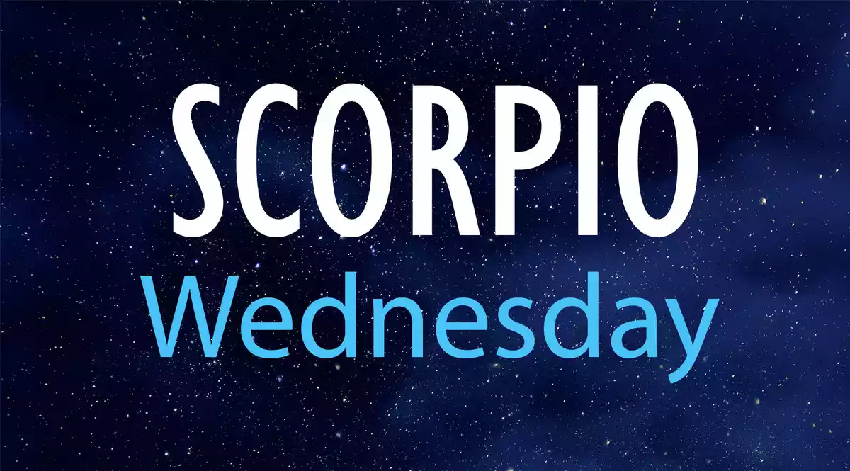 Scorpio Wednesday on a night sky background