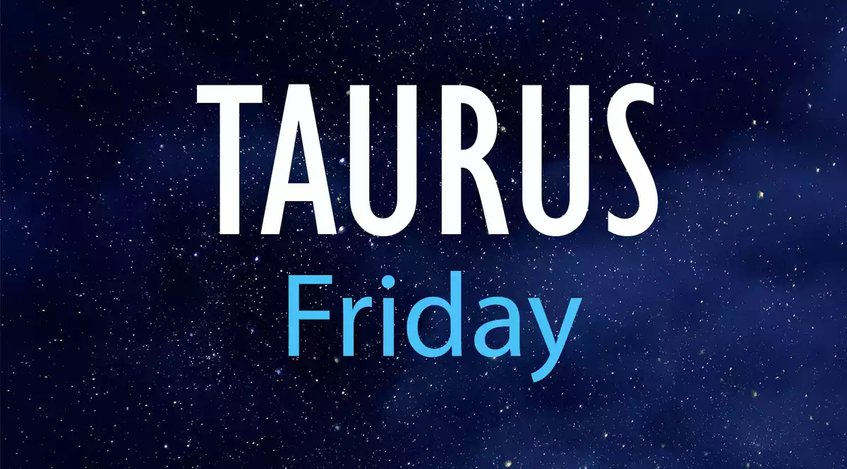 Taurus Friday on a night sky background