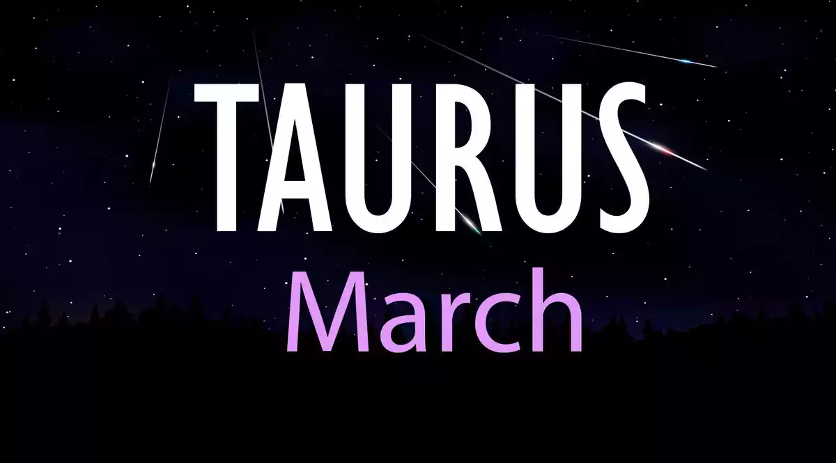 Taurus March on a sky background with shooting stars