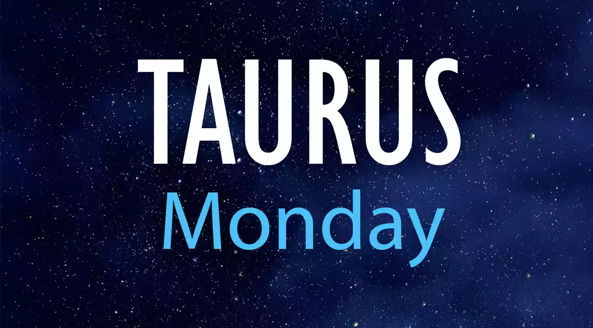 Taurus Monday on a night sky background