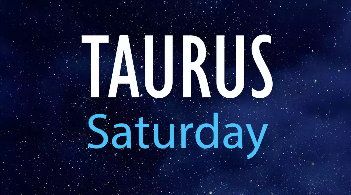 Taurus Saturday on a night sky background