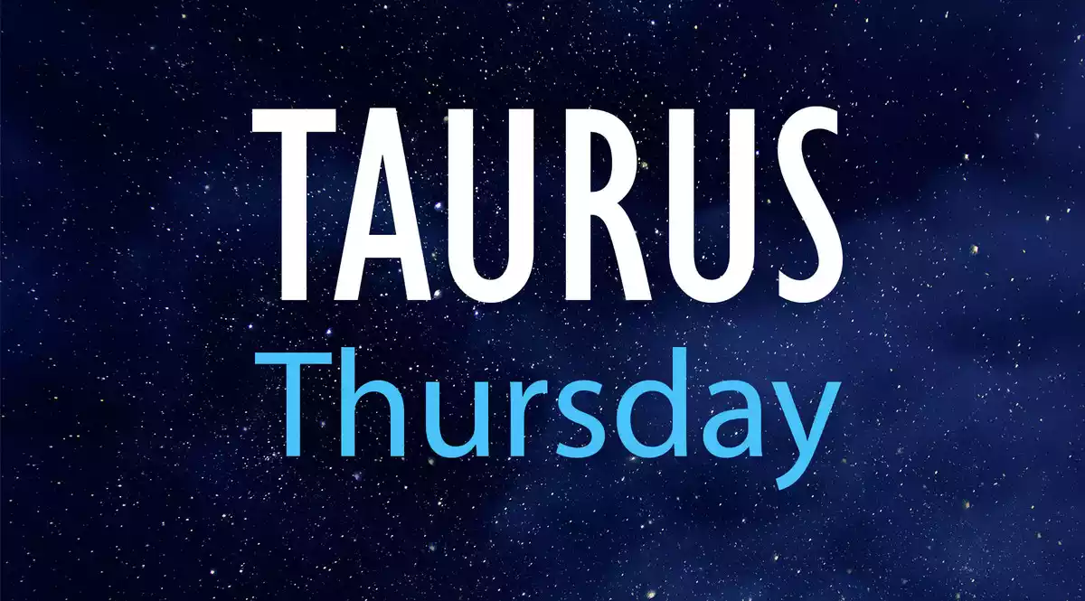 Taurus Thursday on a night sky background