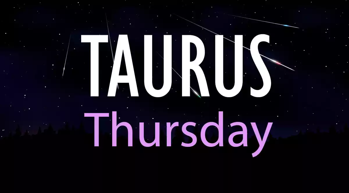 Taurus Thursday on a sky background with shooting stars