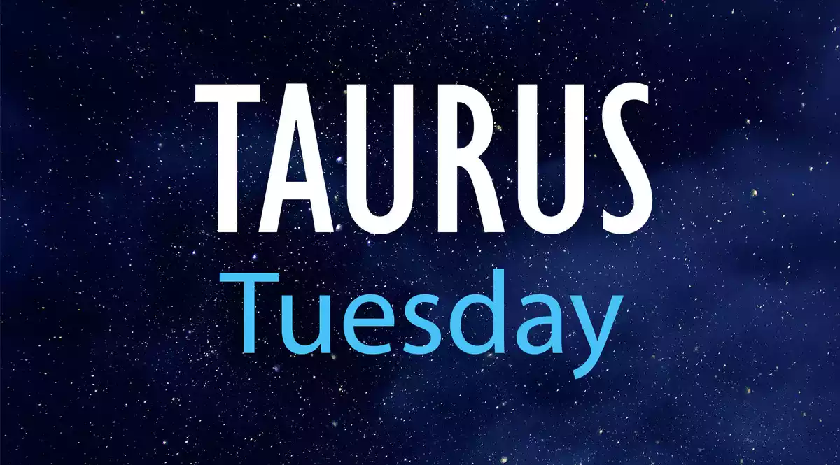 Taurus Tuesday on a night sky background
