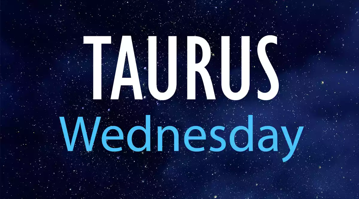 Taurus Wednesday on a night sky background