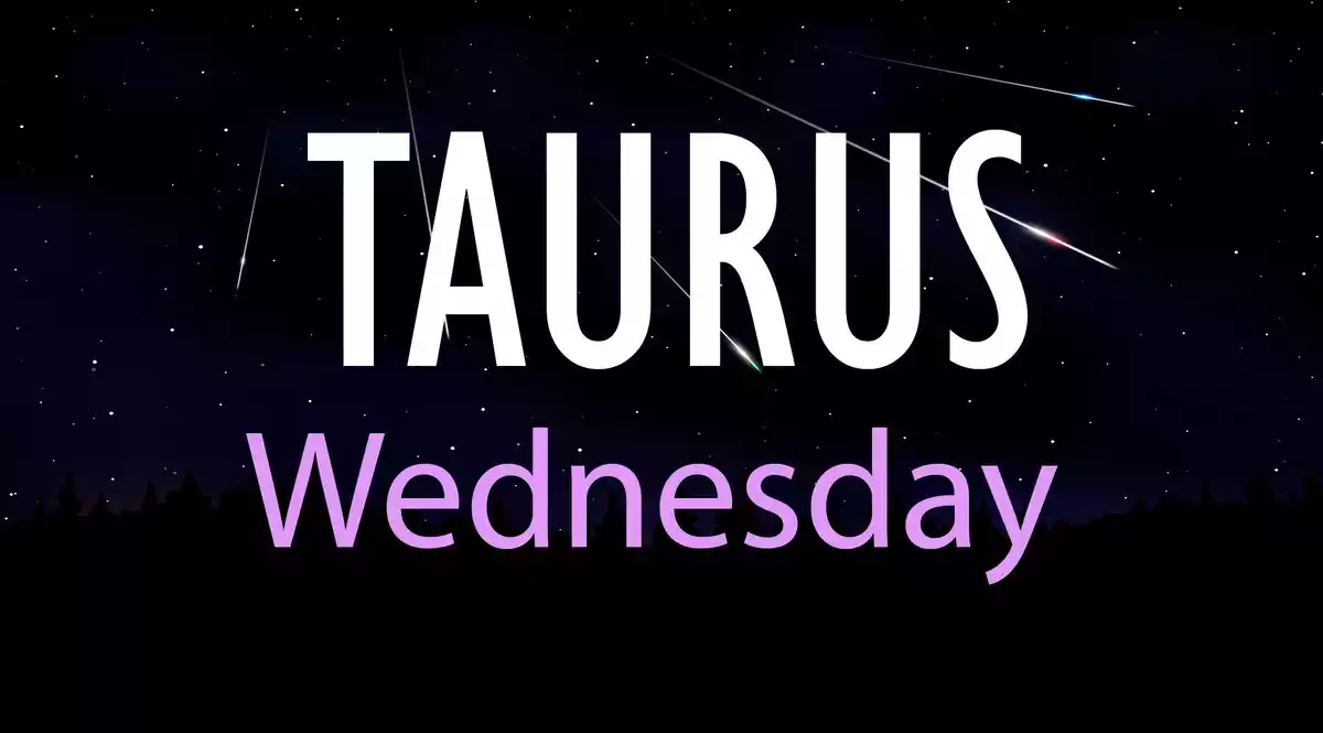 Taurus Wednesday on a sky background with shooting stars