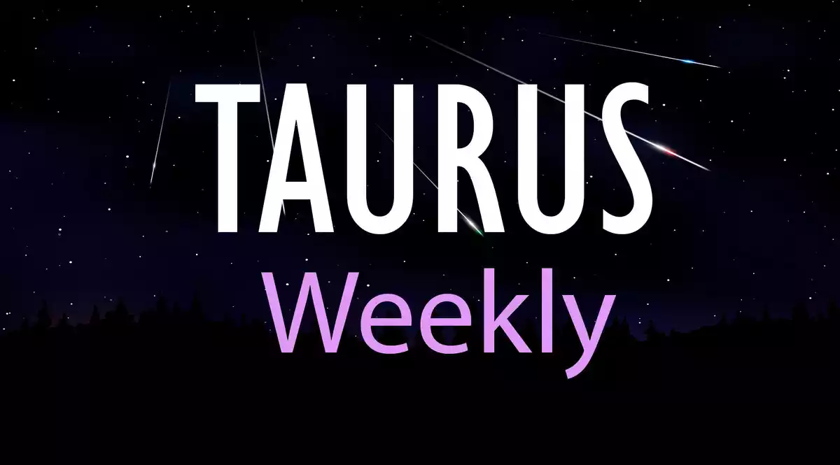 Taurus Weekly on a sky background with shooting stars