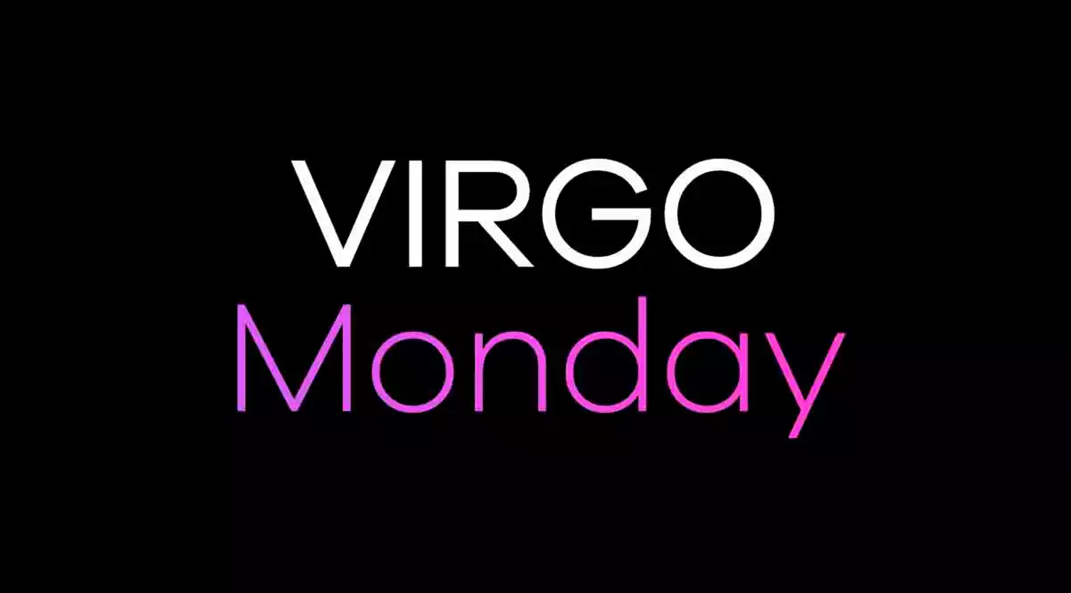 Virgo Monday on a black background