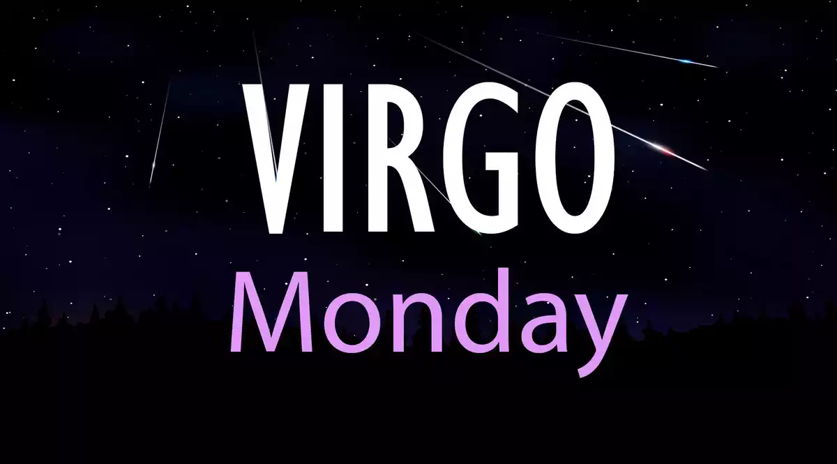 Virgo Monday on a sky background with shooting stars