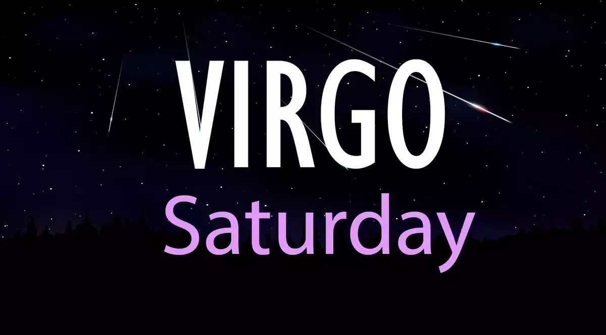 Virgo Saturday on a sky background with shooting stars