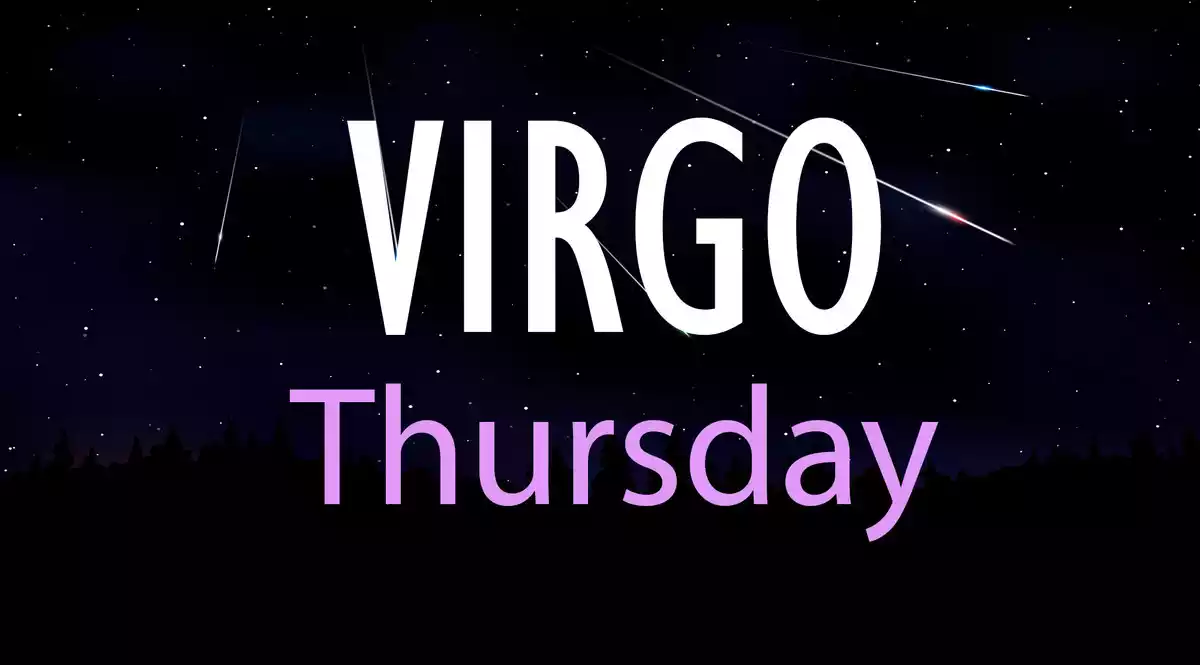 Virgo Thursday on a sky background with shooting stars